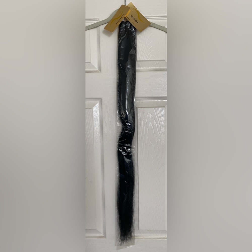 Human Hair Extensions for Weaves Bundle Remy Silky Straight Jet Black 32 inch